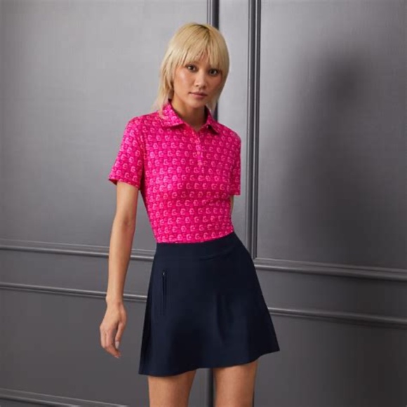 G/FORE Tops - G/FORE Womens Mini Gs Tech Jersey Golf Polo Pink Sorbet Size Small NWOT